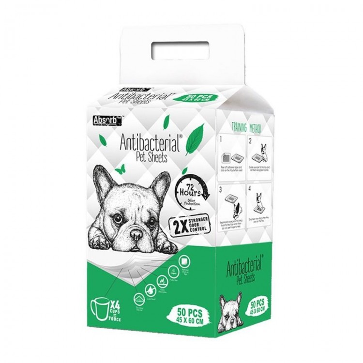 Absorbant Plus Antibacterian Pet Sheet, 45 x 60 cm, 50 bucati Kit Kat
